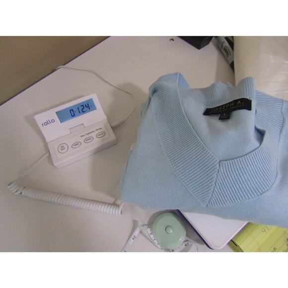 Joseph A Blue Rayon Sweater sz L Lagenlook Minimalist Nautical Coastal Classic - Picture 8 of 8